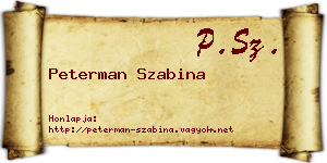 Peterman Szabina névjegykártya